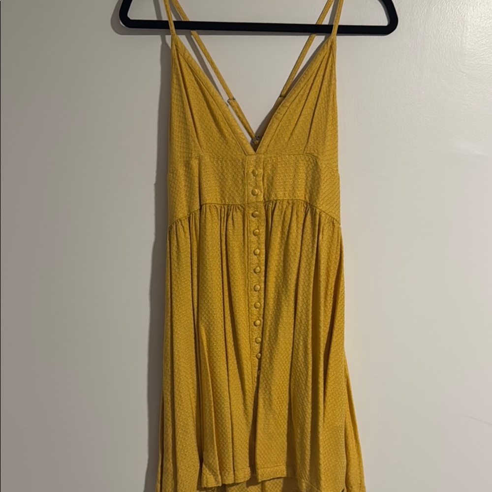 Roxy Yellow Button-Front Dress
